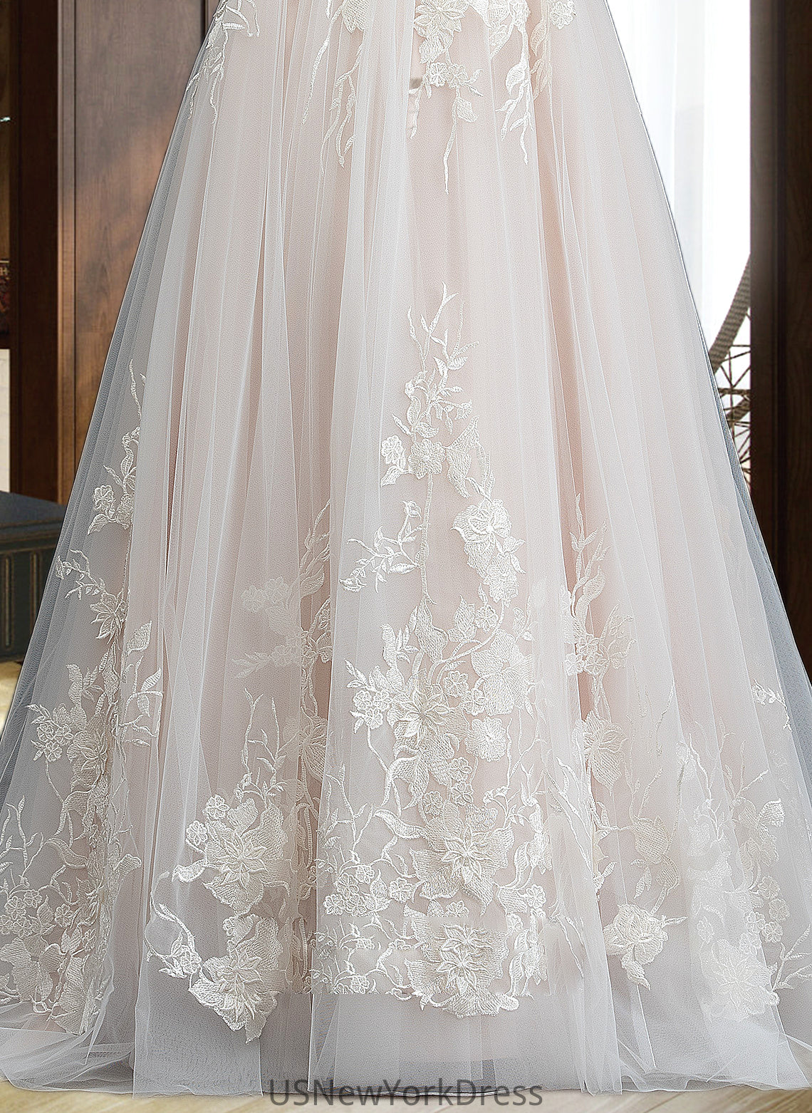 Esther Ball-Gown/Princess Sweetheart Sweep Train Tulle Wedding Dress DJP0013685