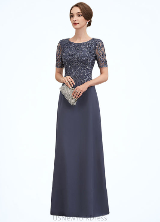 Andrea A-Line Scoop Neck Floor-Length Chiffon Lace Mother of the Bride Dress DJ126P0014568