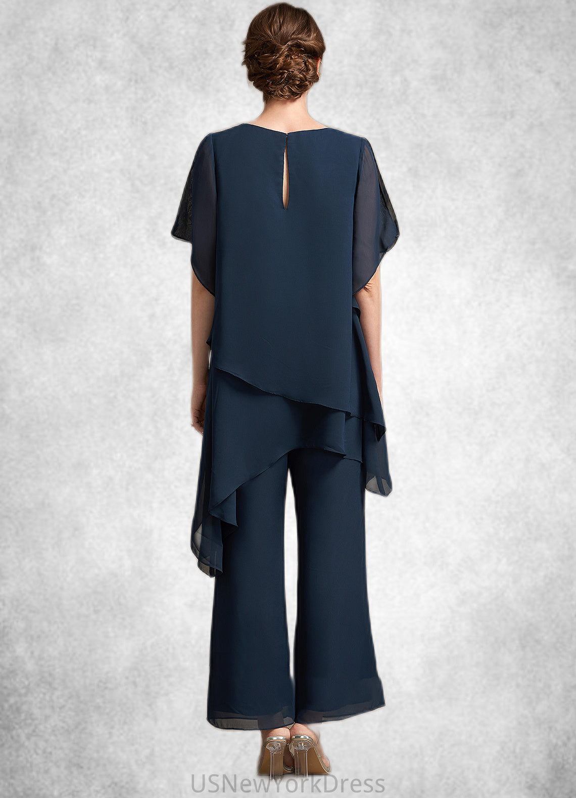 Dylan Jumpsuit/Pantsuit Scoop Neck Ankle-Length Chiffon Mother of the Bride Dress DJ126P0014607