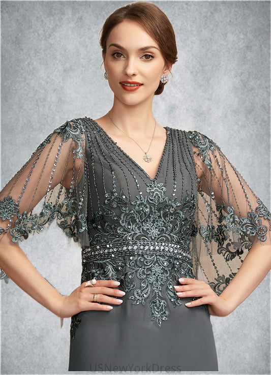 Willow A-Line V-neck Floor-Length Chiffon Lace Mother of the Bride Dress With Beading Sequins DJ126P0014674