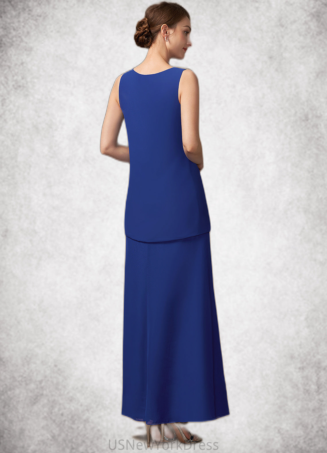 Rayna A-line V-Neck Ankle-Length Chiffon Mother of the Bride Dress DJ126P0014729