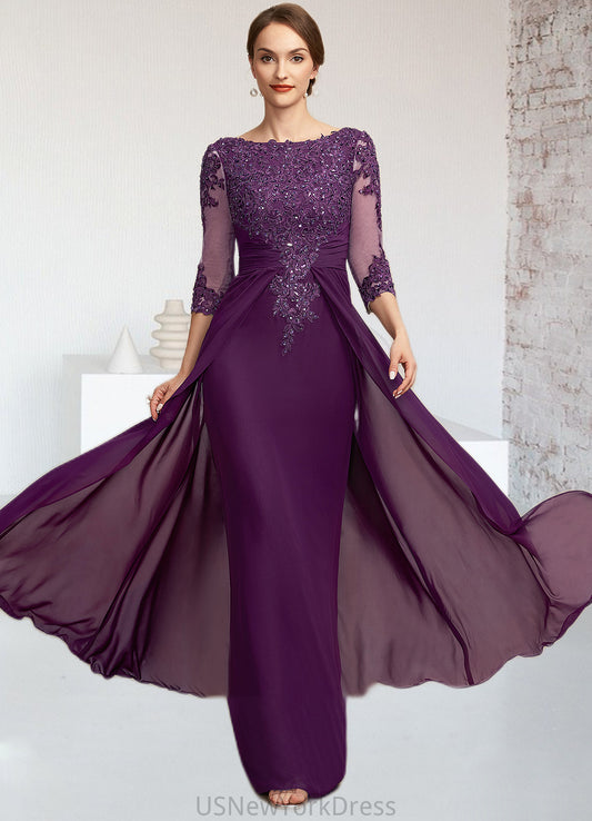 Hazel A-Line Scoop Neck Floor-Length Chiffon Lace Mother of the Bride Dress With Beading Sequins DJ126P0014738