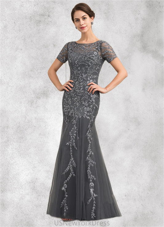 Rosie Trumpet/Mermaid Scoop Neck Floor-Length Tulle Lace Mother of the Bride Dress With Beading Sequins DJ126P0014767