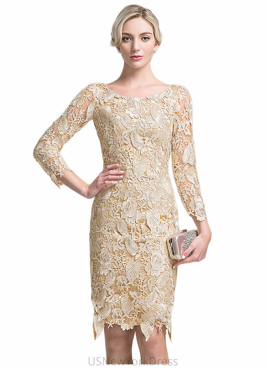 Nora Sheath/Column Scoop Neck Knee-Length Lace Mother of the Bride Dress DJ126P0014865