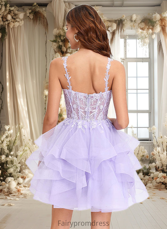 Haley Ball-Gown/Princess Sweetheart Short Tulle Homecoming Dress DJP0025677