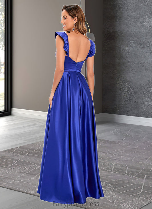 Stella Ball-Gown/Princess Sweetheart Floor-Length Satin Prom Dresses DJP0025859