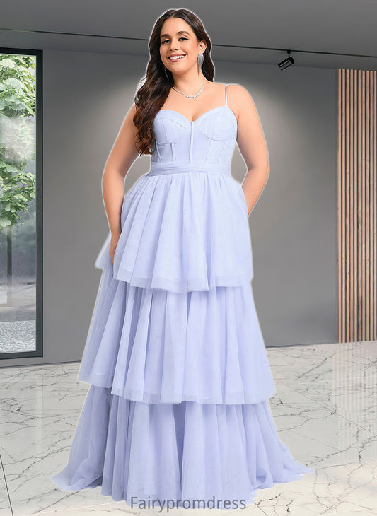 Poll Ball-Gown/Princess Sweetheart Sweep Train Tulle Prom Dresses With Bow DJP0025843