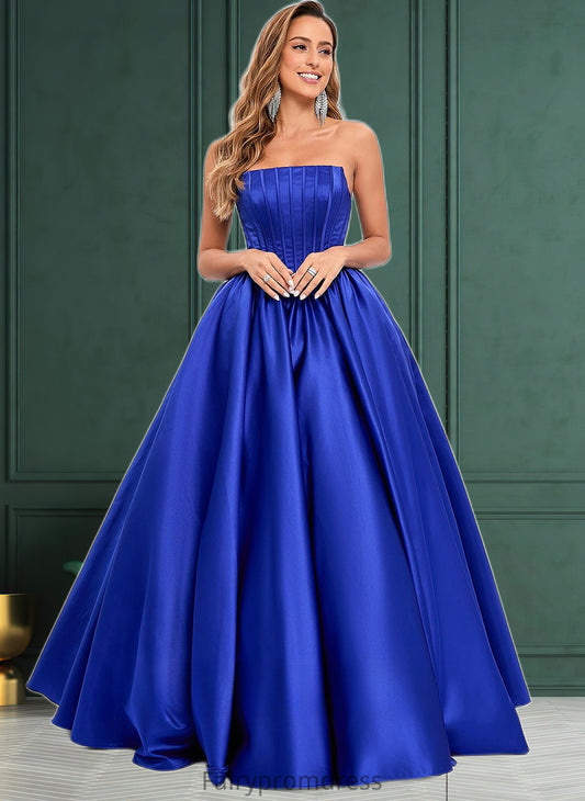 Abigail Ball-Gown/Princess Straight Floor-Length Satin Prom Dresses DJP0025831