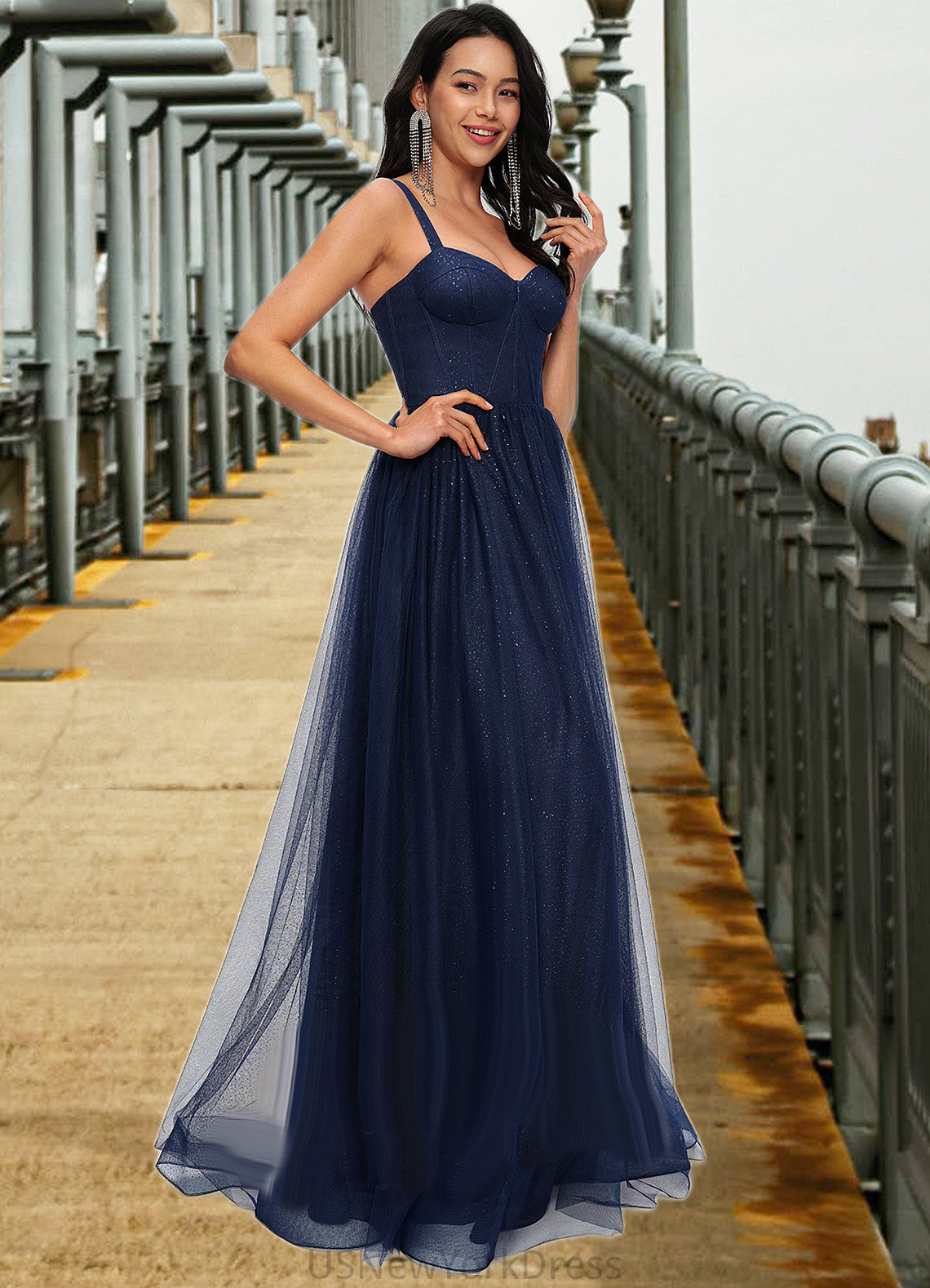 Jordin Ball-Gown/Princess Sweetheart Floor-Length Tulle Prom Dresses DJP0022198