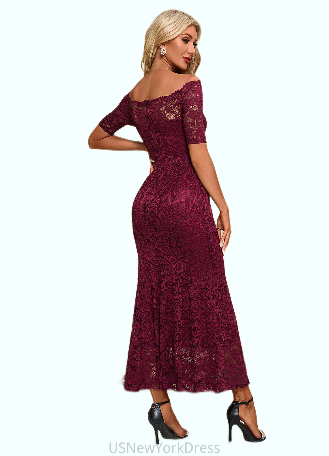 Kyla Boat Neck Elegant Trumpet/Mermaid Lace Maxi Dresses DJP0022251