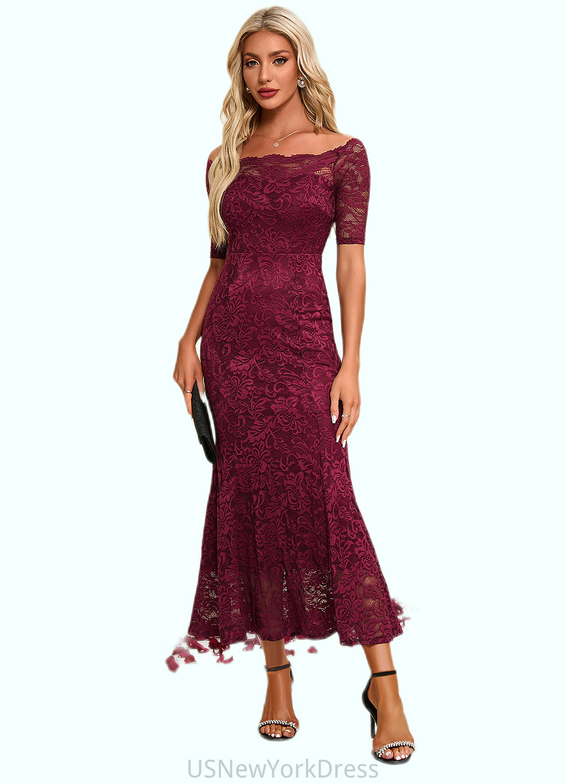 Kyla Boat Neck Elegant Trumpet/Mermaid Lace Maxi Dresses DJP0022251