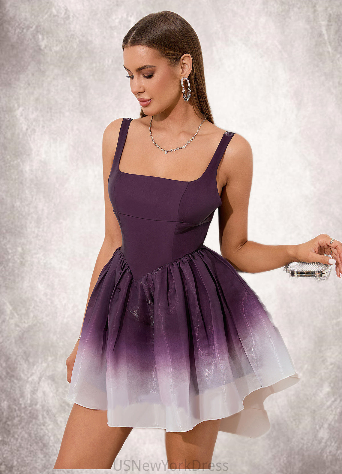 Rebekah Ruffle Straight Sexy A-line Organza Mini Dresses DJP0022481