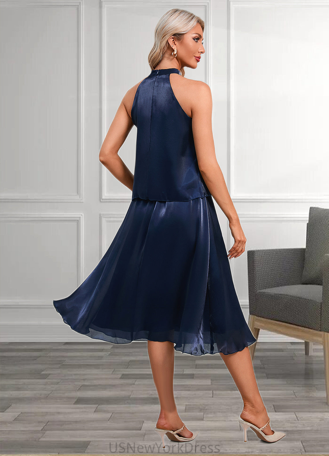 Kyla High Neck Elegant Separates Polyester Dresses DJP0022509