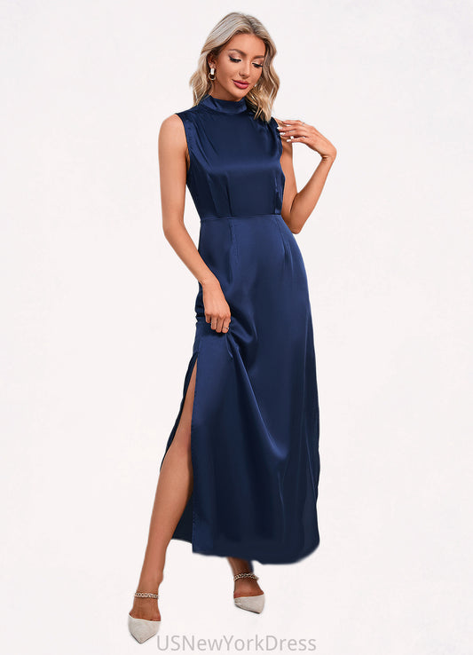 Cassidy High Neck Elegant A-line Satin Maxi Dresses DJP0022520