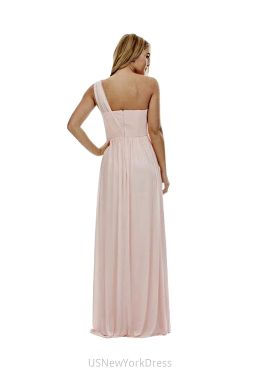 A-Line/Princess One-Shoulder Long/Floor-Length Chiffon Bridesmaid Dresses Skye DJP0025329