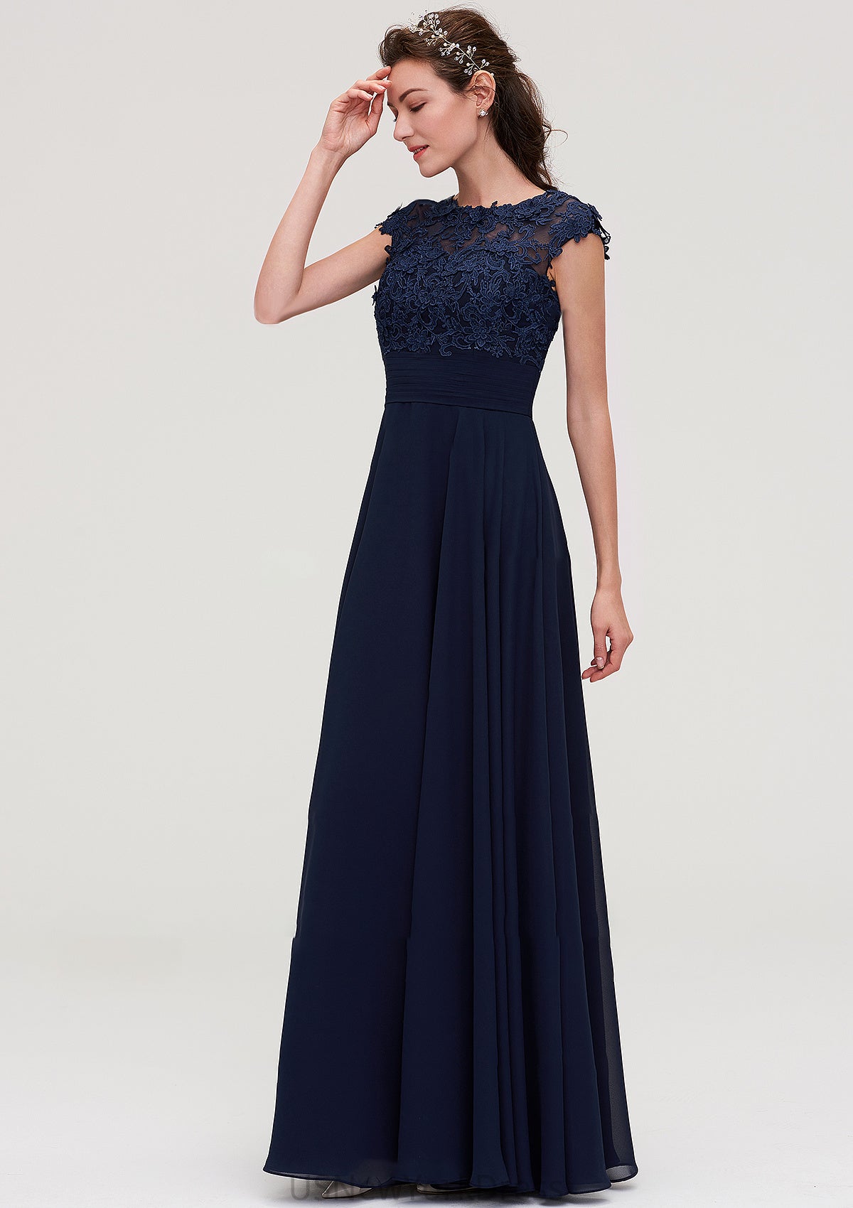 Sleeveless Chiffon A-line/Princess Long/Floor-Length Bridesmaid Dresseses With Appliqued Marianna DJP0025455