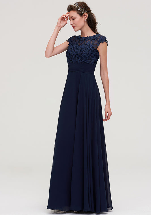 Sleeveless Chiffon A-line/Princess Long/Floor-Length Bridesmaid Dresseses With Appliqued Marianna DJP0025455