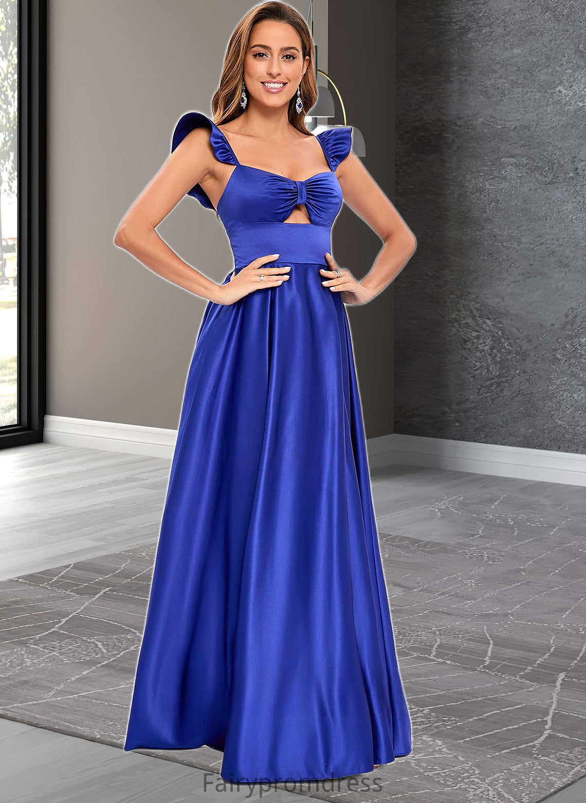 Stella Ball-Gown/Princess Sweetheart Floor-Length Satin Prom Dresses DJP0025859