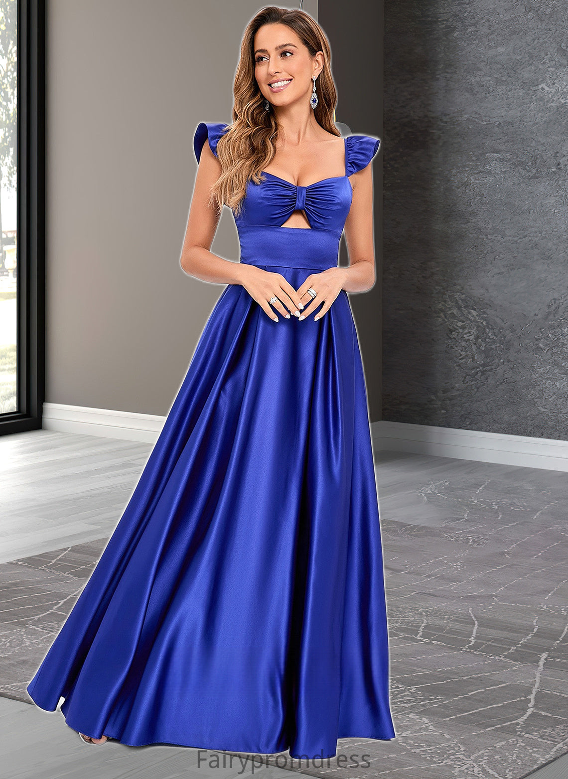 Stella Ball-Gown/Princess Sweetheart Floor-Length Satin Prom Dresses DJP0025859