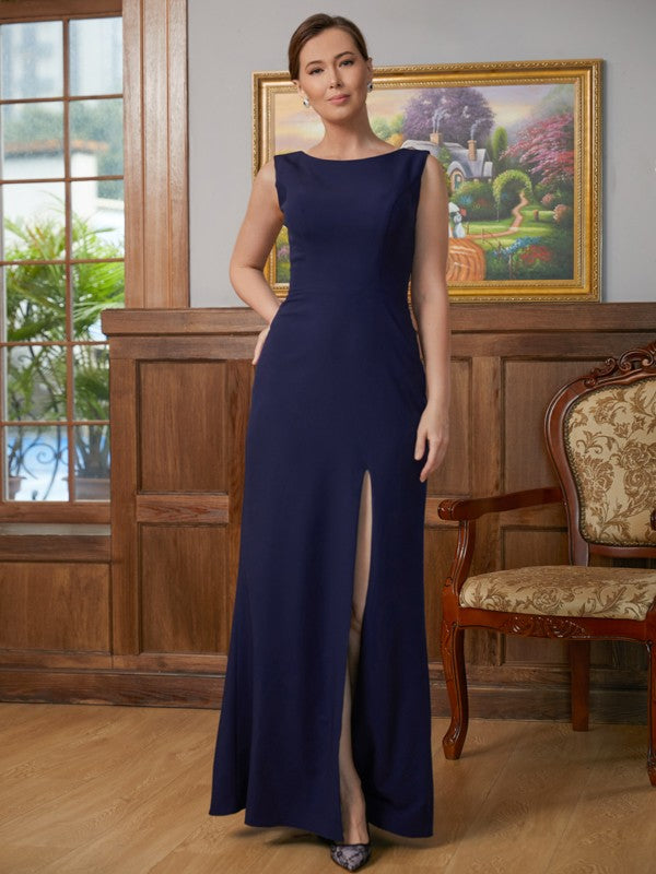 Willow Sheath/Column Stretch Crepe Scoop Sleeveless Floor-Length Mother of the Bride Dresses DJP0020361