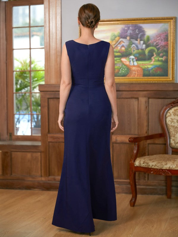 Willow Sheath/Column Stretch Crepe Scoop Sleeveless Floor-Length Mother of the Bride Dresses DJP0020361