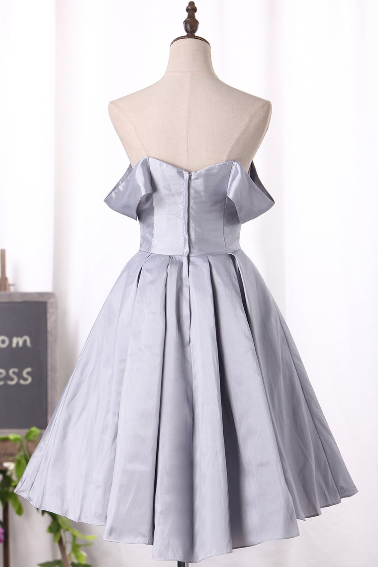 2024 A Line Off The Shoulder Taffeta Cocktail Dresses Asymmetrical