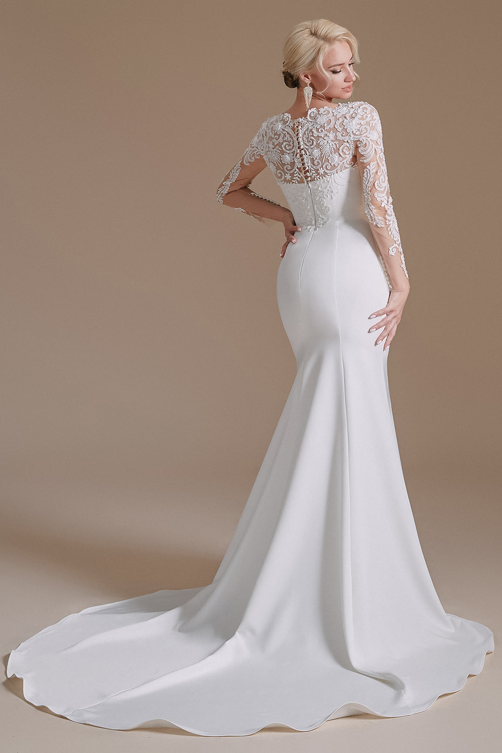 New Arrival Mermaid Long Sleeve Sweep Train Wedding Dresses