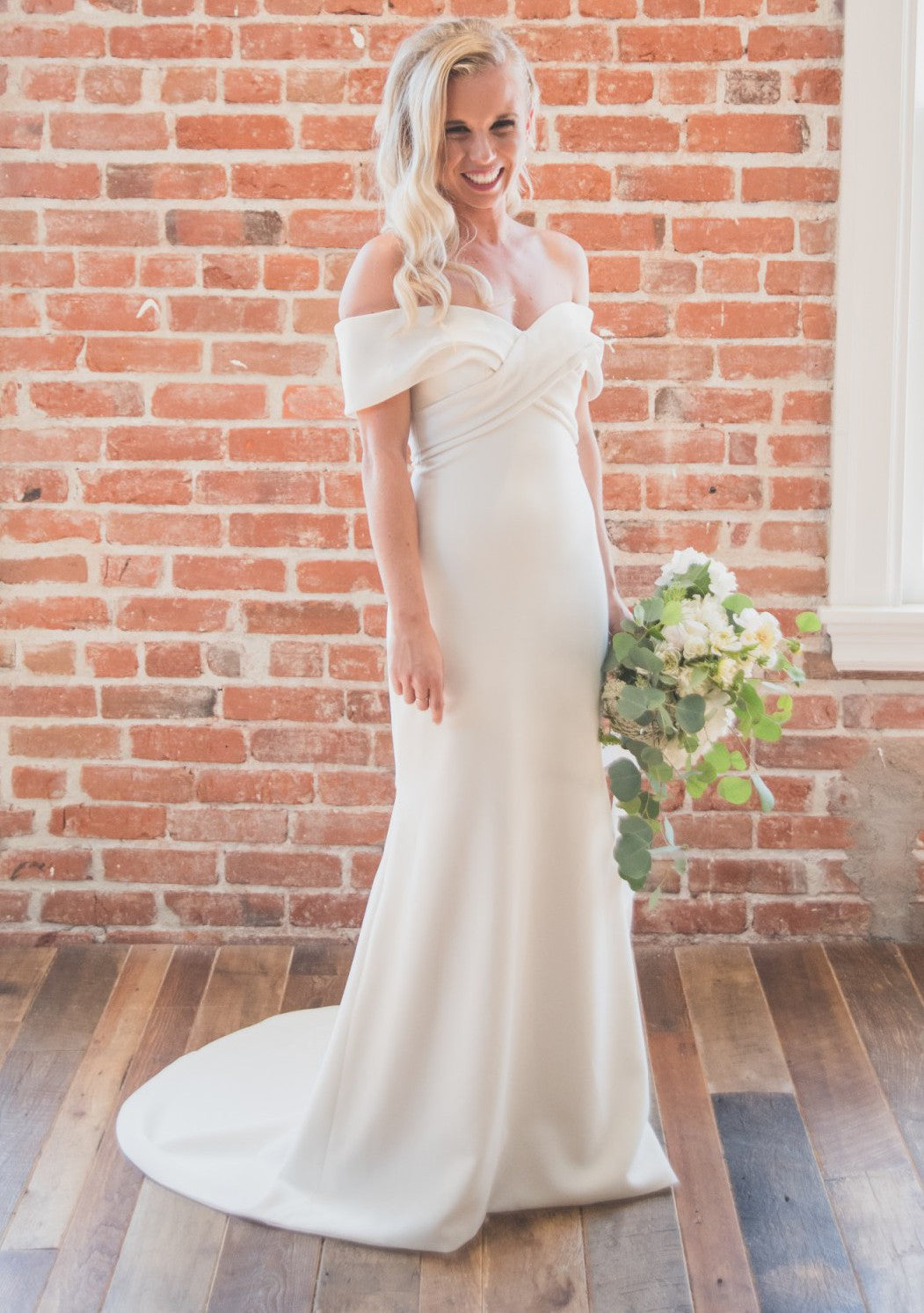 Wedding Dresses Mermaid Off The Shoulder Satin With Ruffles Sweep Train