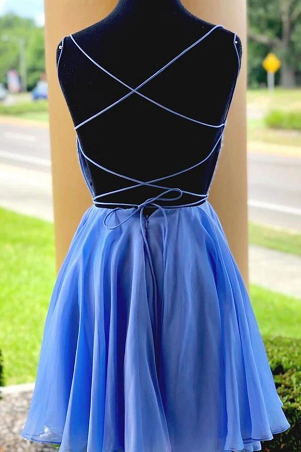 Spaghetti Straps Chiffon Homecoming Dresses with Beading,cocktail dress