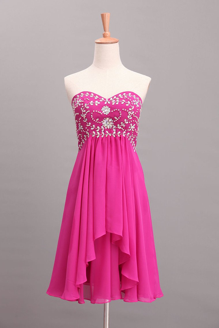 Splendid A Line Short/Mini Homecoming Dresses Beaded Bodice With Layered Chiffon Skirt