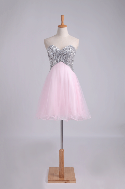 Homecoming Dresses A Line Sweetheart With Beads&Sequins Short/Mini