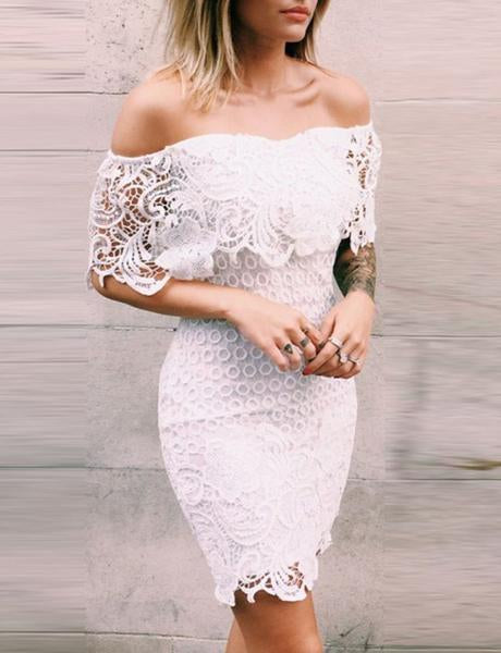 Strapless Short White Dress With Cocktail Lace Homecoming Dresses Allie Ruffles CD1066