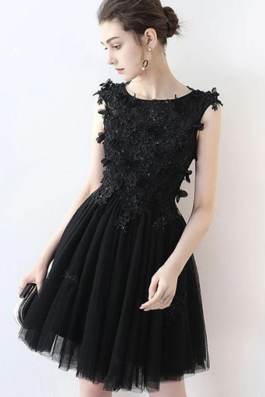 Black Formal Graduation , Black Cocktail Gemma Lace Homecoming Dresses Dress CD11483