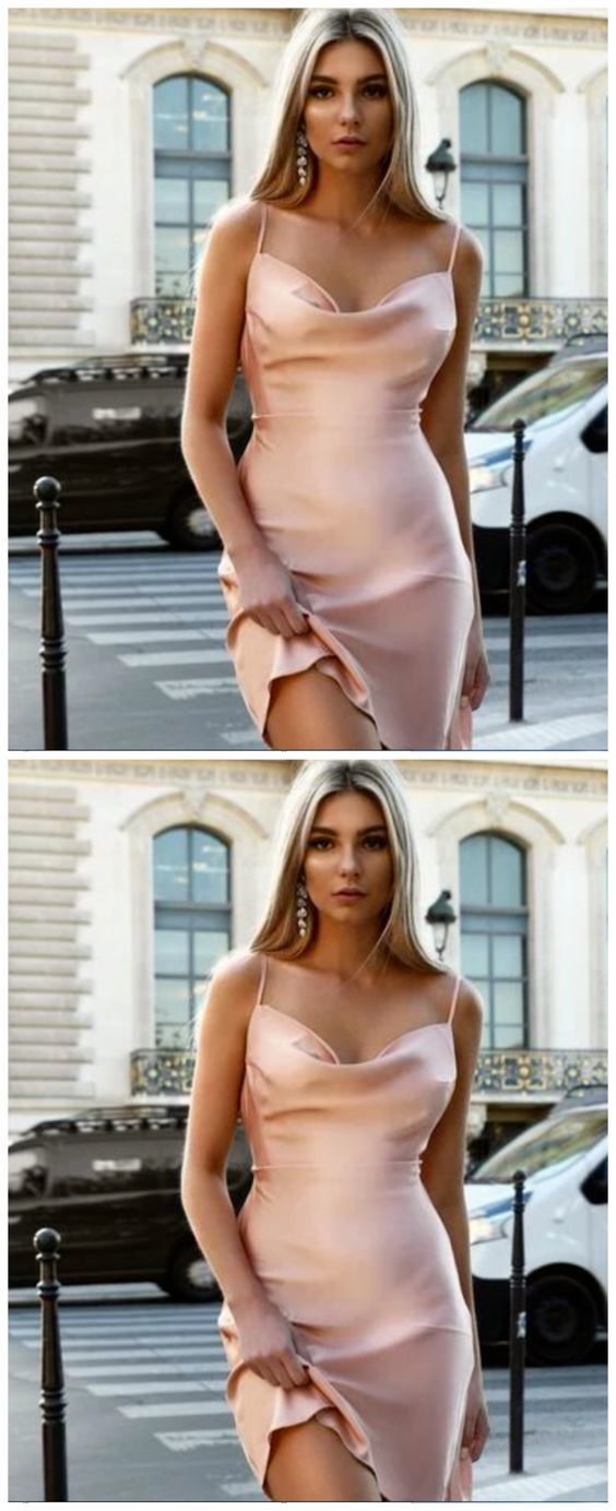 Sexy Pink Homecoming Dresses Cocktail Helena Straps Dress, Mini CD12464