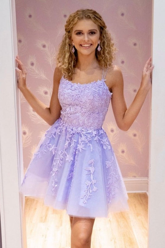 PURPLE TULLE Homecoming Dresses Thirza COCKTAIL DRESS CD12809