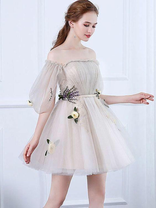 Mini Maud Cocktail Homecoming Dresses Off-The-Shoulder , Charming Party Dress CD14344