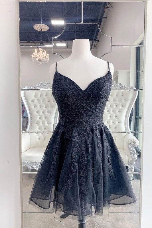 BLACK COCKTAIL DRESS Miriam Homecoming Dresses CD15186