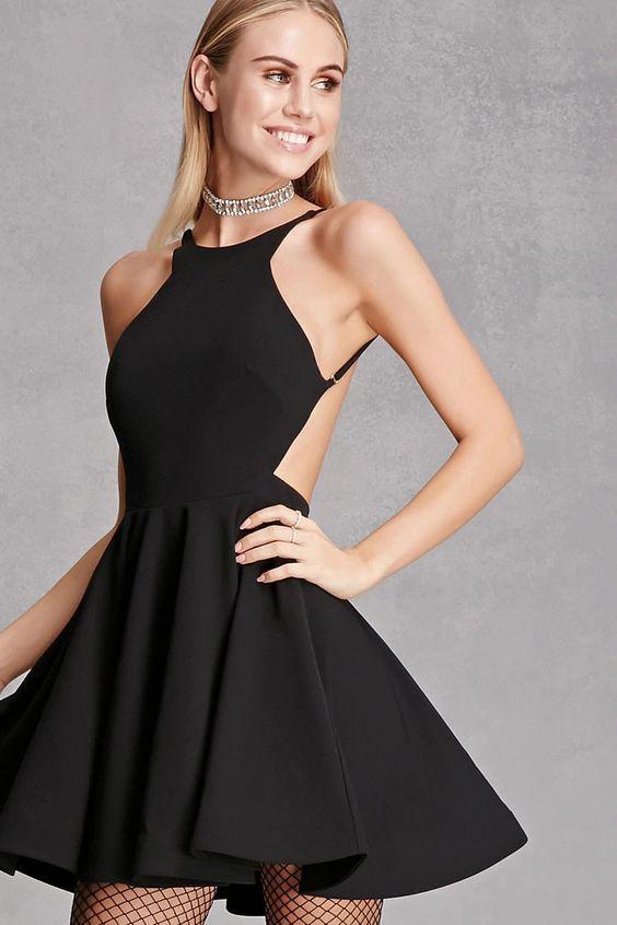 Dress, Short Black Cocktail Janessa Homecoming Dresses CD2574