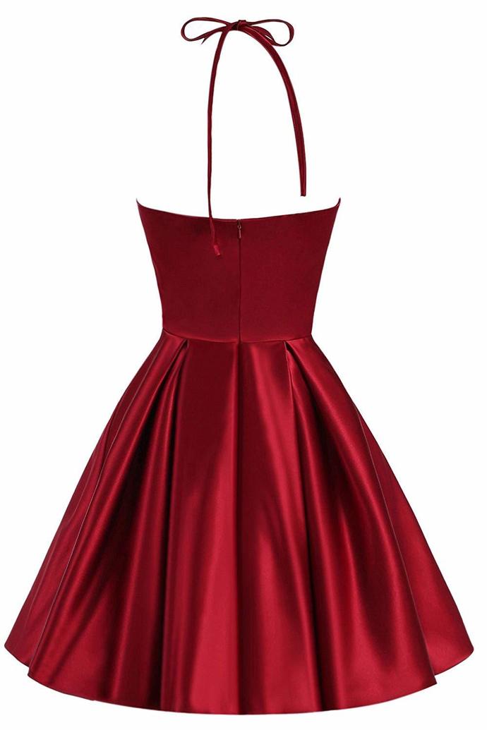 Cute Strap Red Delilah Homecoming Dresses Cocktail Mini Short Party Dress CD3395