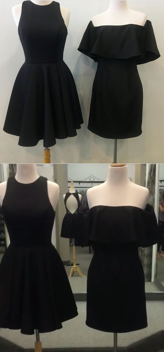 Short Black Party Dress, Cute Cocktail Jackie Homecoming Dresses Dress, Short Dress, Short Black CD3574