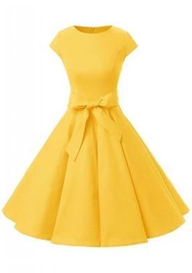 Homecoming Dresses Cocktail Mareli Yellow Vintage Cap Sleeves Party Dress, Short CD4199