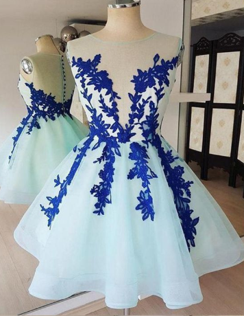 Sleeveless Appliques , Cocktail Lace Homecoming Dresses Jaden Tulle Dresses CD830