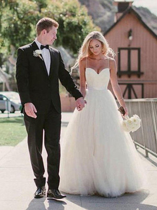 Sleeveless Train Gown Sweetheart Sweep/Brush Ball Tulle Wedding Dresses