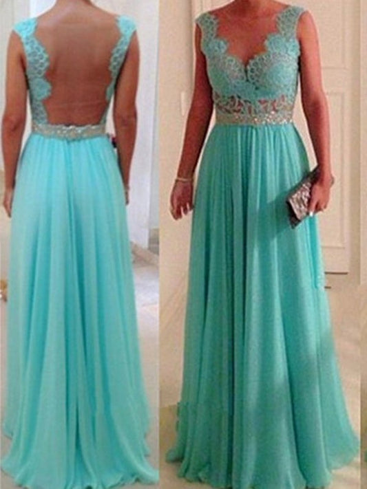 Sleeveless A-Line/Princess Sweetheart Floor-Length Beading Chiffon Bridesmaid Dresses