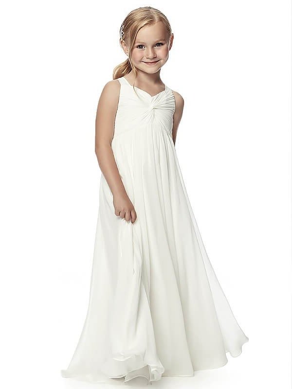 Ruched Floor-Length Chiffon Straps A-Line/Princess Sleeveless Flower Girl Dresses