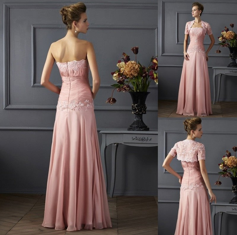 Sleeveless Sweetheart Mother A-Line/Princess of Chiffon Applique Long the Bride Dresses