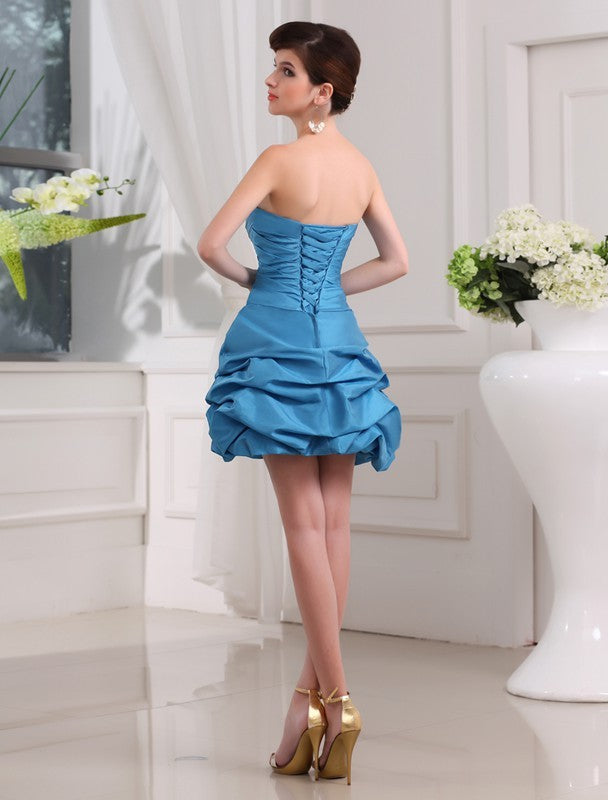 A-Line/Princess Beading Sleeveless Strapless Short Taffeta Cocktail Dresses Homecoming Dresses Deanna