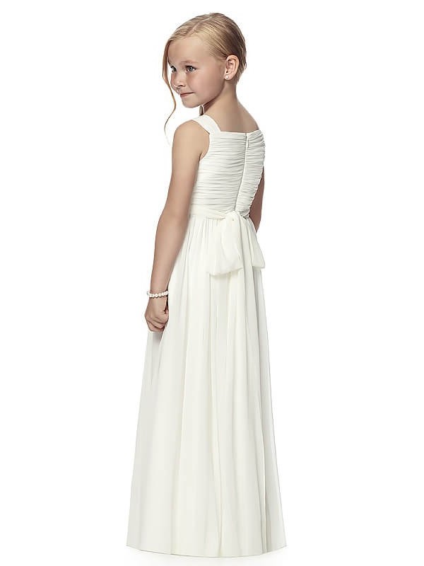 Ruched Floor-Length Chiffon Straps A-Line/Princess Sleeveless Flower Girl Dresses