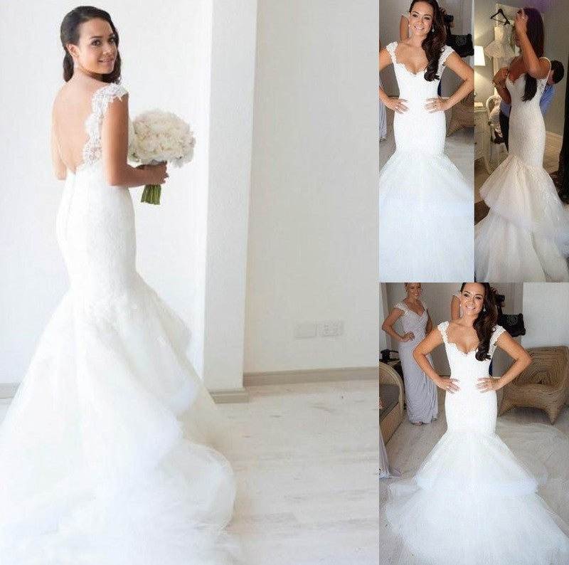 Organza Sleeveless Trumpet/Mermaid Chapel Straps Train Wedding Dresses