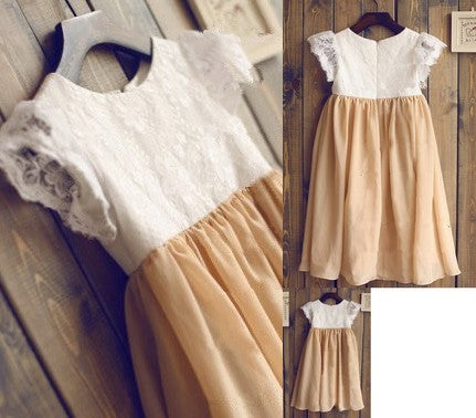 Short A-line/Princess Scoop Sleeves Long Chiffon Dresses